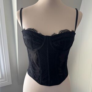 Elegant Black Lace Bustier. Size Small